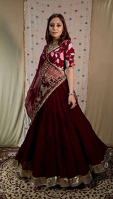 Stylish Maroon Fox Georgette Sequence Work Lehenga Choli